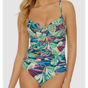 Bleu Rod Beattie It's a Jungle out There Tropical One Piece Swimsuit Size 10
